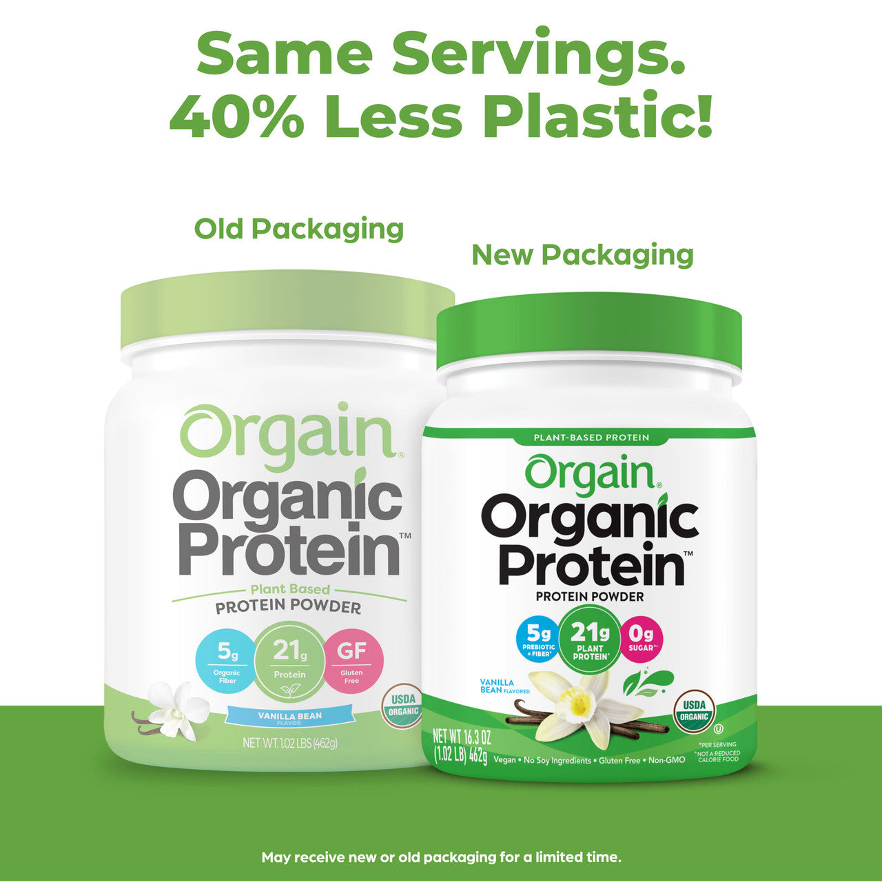 Orgain Organic Plant Based Protein Powder, Sweet Vanilla Bean (1X1.02 Lb  )